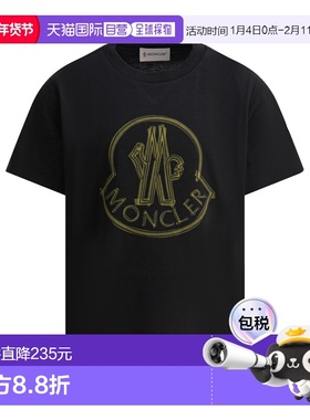 1h可退 香港直邮Moncler 盟可睐 男童 黑色棉质T恤童装 8C0002689