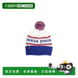 自营欧洲直邮Patagonia Powder Town系列男士白色/蓝色聚酯纤维毛