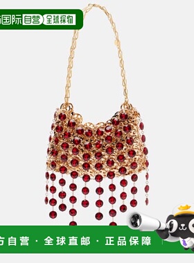 1h可退 香港直邮Rabanne 女士 1969 Nano 精饰肩包 metal金属色