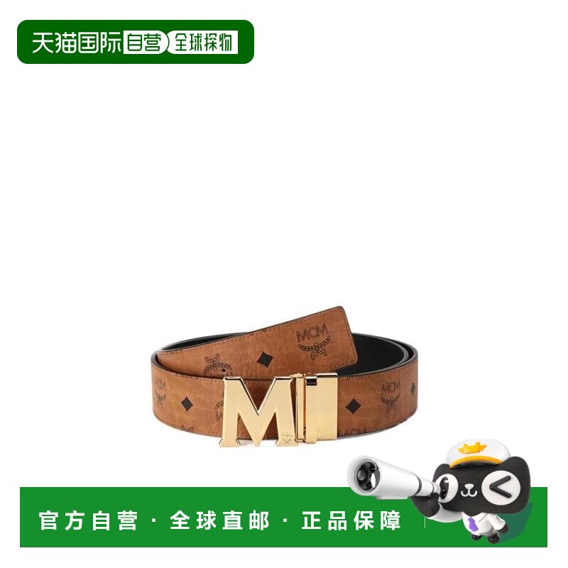 1h可退 香港直邮MCM 女士腰带 MXBAAVI03CO001 AW2025 棕色 logo