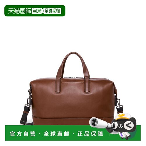 自营欧洲直邮Tumi途明 Harrison男士干邑色皮革拉链开合旅行包