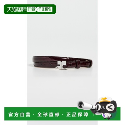 1h可退 香港直邮Courreges 女士 Ac Naplack 15mm 皮带 red红色