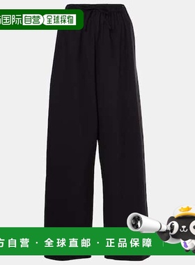 香港直邮The Row 女士 Hubert 棉质阔腿裤 black黑色 舒适时尚