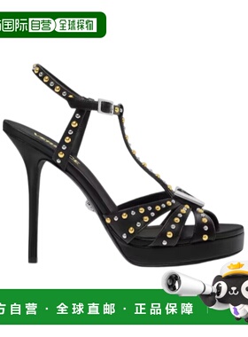 1h可退 香港直邮Versace V 形装饰高跟凉鞋 10220921A17033范思哲