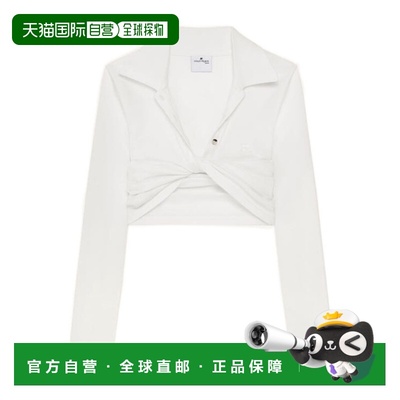 香港直邮Courreges 扭纹短款polo衫 225JPO048JS0193上衣女装