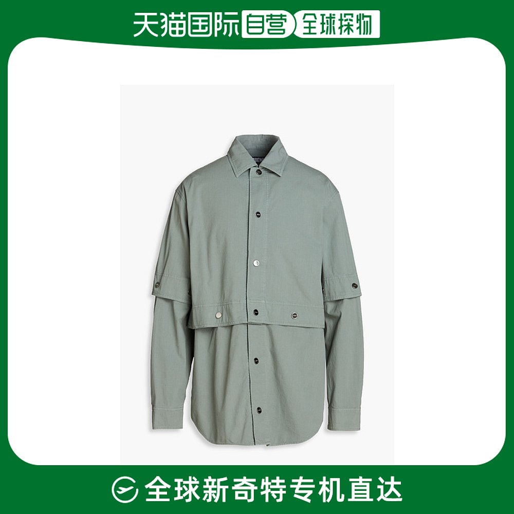 香港直邮Jacquemus 男士Giardino 多穿法棉混纺防破裂衬衫式夹克