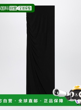 1h可退 香港直邮alaia 女士 长款垂褶黑色半身裙 AA9J2378J050BCO