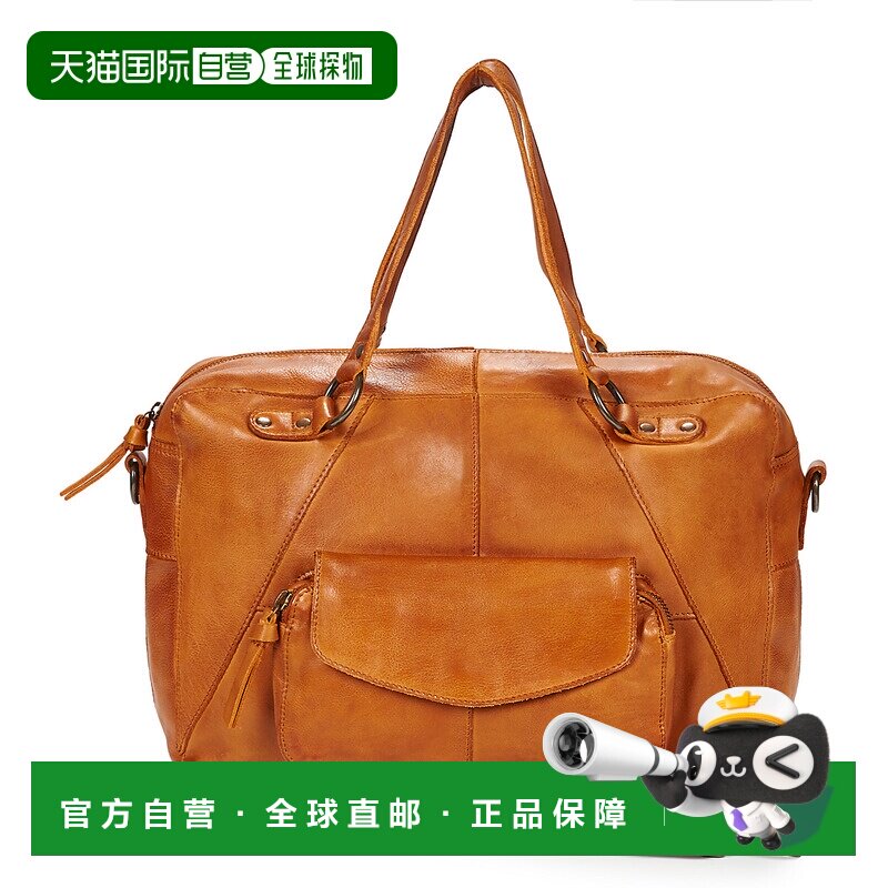欧洲直邮Pieces包女单肩包棕色PCFATIMA LEATHER手提包