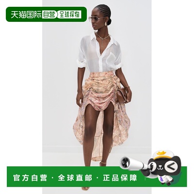 1h可退 香港直邮ZIMMERMANN 女士 Rebellion 垂褶中长半身裙