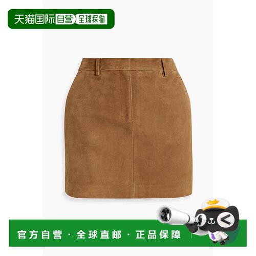1h可退 香港直邮THEORY 希尔瑞 女士 绒面革迷你半身裙 P0700303D