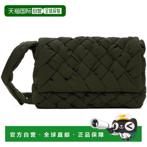 1h可退 香港直邮Bottega Veneta 葆蝶家 男士 绿色小号 Rumple 斜