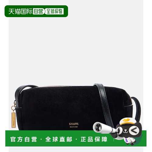 香港直邮KHAITE 女士 Kye 迷你绒面革斜挎包 black黑色 舒适时尚