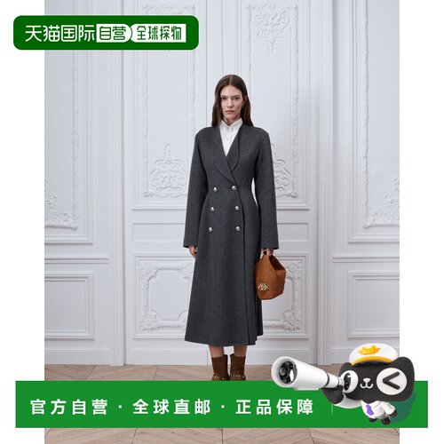 欧洲直邮自营Dior迪奥 女士灰色羊毛双面呢收腰大【付后1h可退】