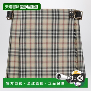 女士 巴宝莉 浅褐色羊毛迷你格纹图案英 香港直邮Burberry 1h可退