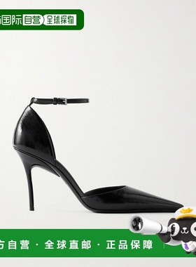 香港直邮alaia 女士 90 多尔赛上光织纹皮革浅口鞋 AA3E1021I135