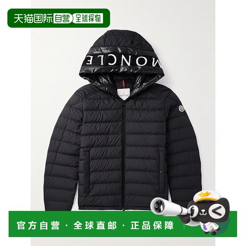 香港直邮1h可退 Moncler 盟可睐 男士 Shell 徽标印花绗缝连帽羽