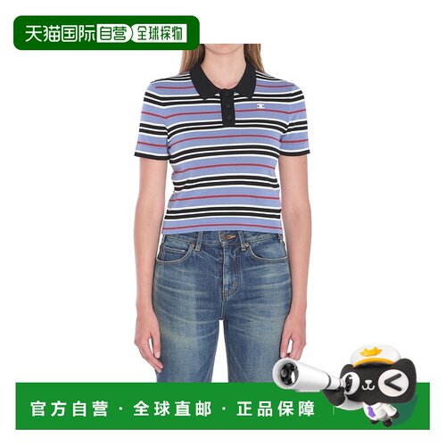 香港直邮Celine 短袖Polo衫 RY0BY886Z.学院风条【付后1h可退】