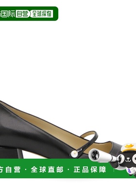 香港直邮Jimmy Choo 周仰杰 女士 黑色皮质浅口鞋 ELISA45PTZ0000