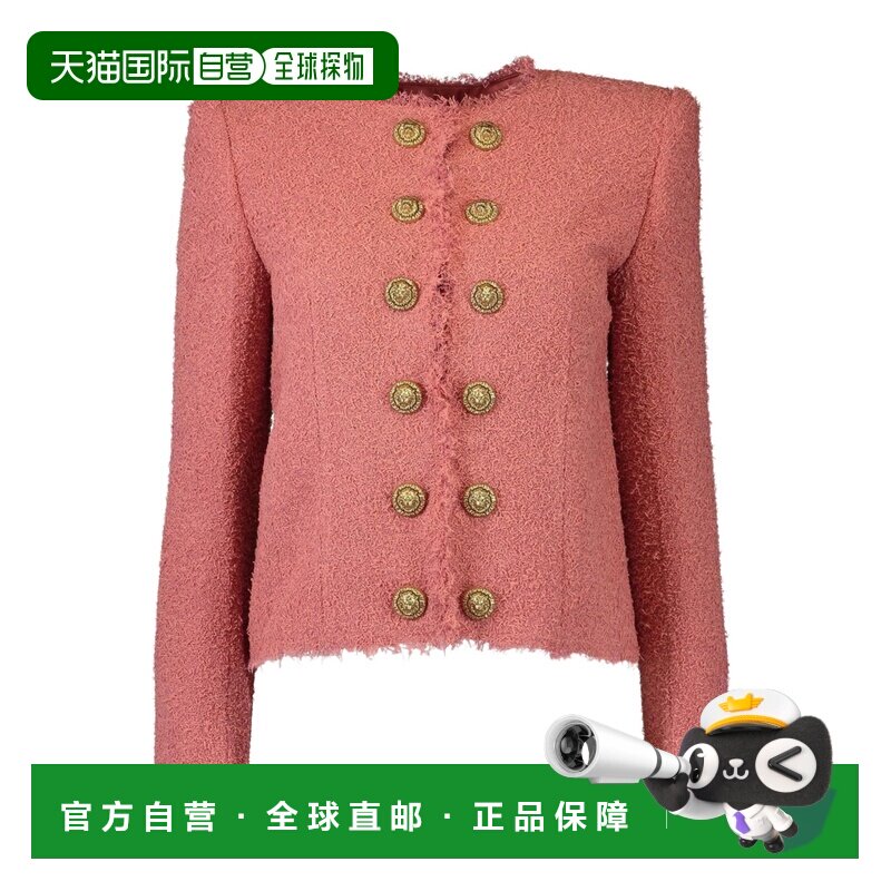 香港直邮Balmain 圆领长袖休闲夹克外套 女装GF0SM508WD60