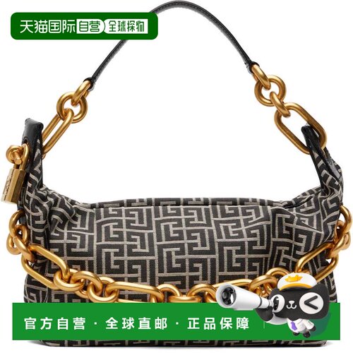 1h可退 香港直邮Balmain 巴尔曼 女士 黑色中号 Sync 单肩包 GN1B