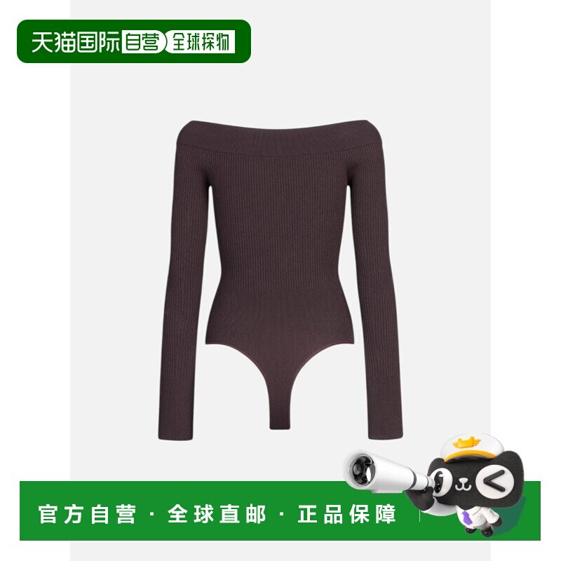 香港直邮ALAIA 女士连体衣 AA9B0342K017A413 SS2026 深棕色 针织