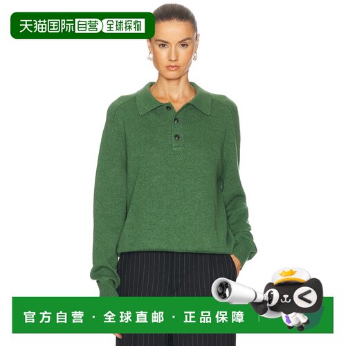 香港直邮Bode 女士 羊绒Polo毛衣 MRF24KT034 green绿色 舒适时尚