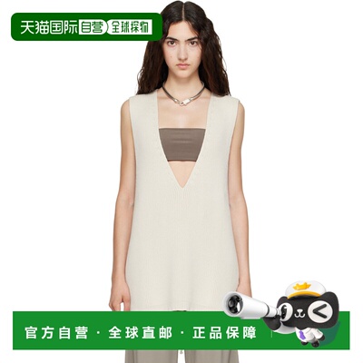 香港直邮rick owens 瑞克 欧文斯 女士 灰白色 Tower Wool Knit V