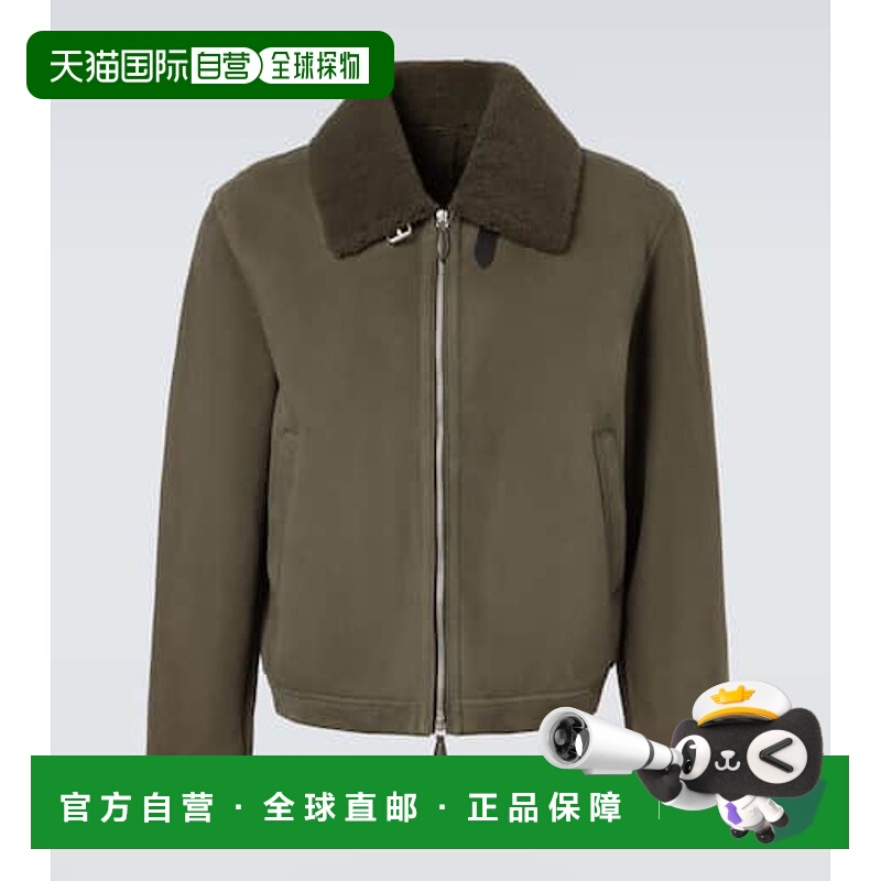 香港直邮Berluti 伯尔鲁帝 男士 皮毛饰边绒面革宽身束腰夹克