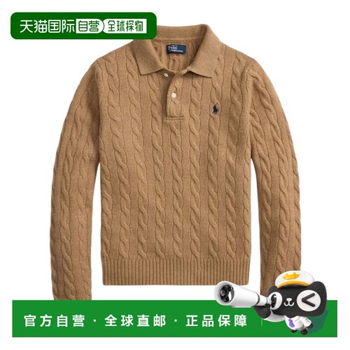 1h可退 香港直邮polo ralph lauren 女士 长袖POLO领毛衣 crov