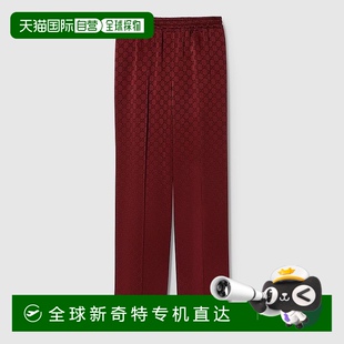歐洲直郵Gucci古馳女士古馳紅色GG提花長褲