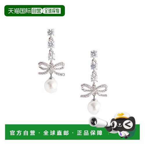 Self-Portrait 蝴蝶结水晶吊坠珍珠配饰耳环 AW26【付后1h可退】