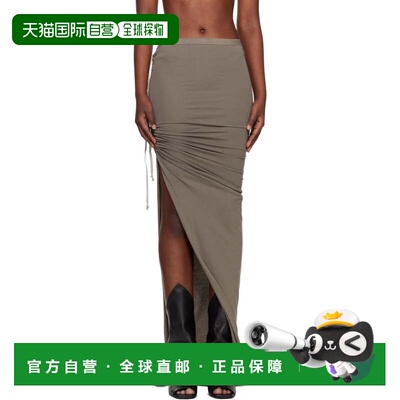 Rick Owens Edfu 缎面褶皱半身裙 RO01F6359SCH包臀裙