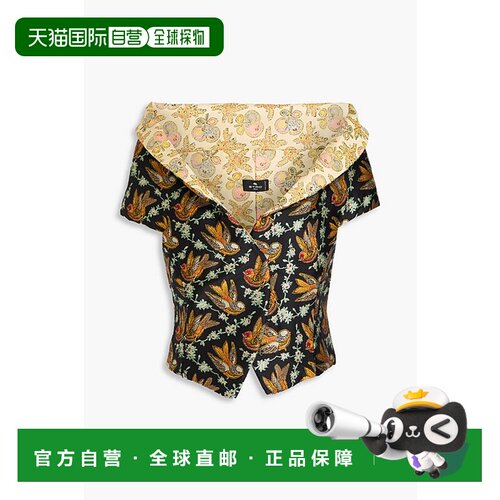 香港直邮Etro 艾特罗 女士 短款露肩提花上衣 1260416231