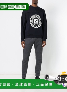 1h可退 香港直邮FENDI 23FW 海军蓝FF印花套头卫衣 Men