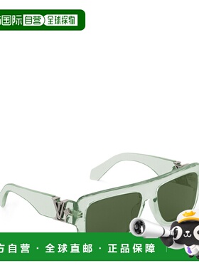 自营欧洲直邮LV路易威登 Flower男士绿色醋酸纤维方形太阳眼镜