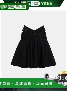 1h可退 香港直邮Alaia 女士 Vienne 高腰迷你半身裙 black黑色 舒