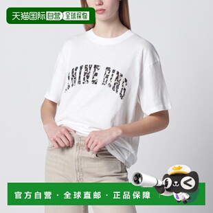 1h可退 香港直邮ANINE BING 女士 米白色豹纹徽标T恤 A0812128COI