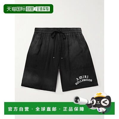 1h可退 香港直邮AMIRI 男士 Hollywood Logo-Flocked 直筒莫代尔