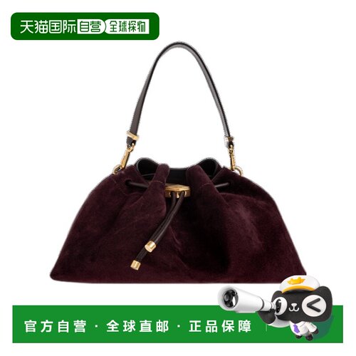 香港直邮JIMMY CHOO 女士单肩包 BONBONBCKTEWSUEDEEPMERLOTGOLD