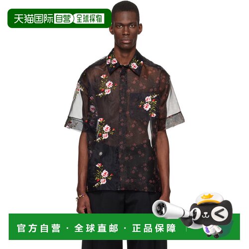 1h可退 香港直邮Simone Rocha 蒙娜 罗莎 男士 黑色 Sheer Patchw