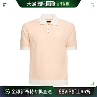 Logo刺绣亚麻混纺短袖 POLO衫 男士 香港直邮AMIRI