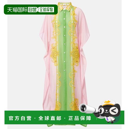 香港直邮versace 范思哲 女士 印花棉质真丝薄纱土耳其式长衫