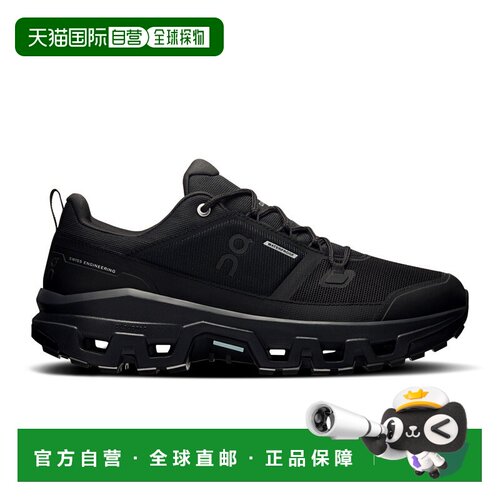 欧洲直邮自营On昂跑Cloudrock系列男士黑色/黑色再生聚酯低帮防水