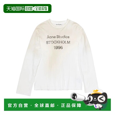 1h可退 Acne Studios 艾克妮 女士 做旧喷绘1996标志T恤 CL0197