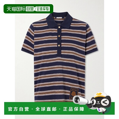 美国直邮Moncler 盟可睐 女士 Logo-appliqued 条纹棉质Polo衫 09