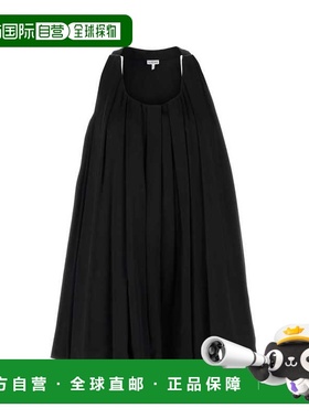 1h可退 香港直邮LOEWE 罗意威 女士 黑色缎面迷你连衣裙 S359Y09X