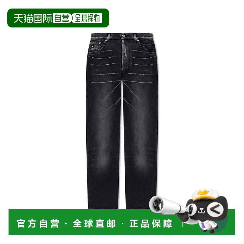1h可退 香港直邮Moschino 莫斯奇诺 男士 褪色直筒牛仔褲 252ZZA0