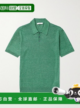 香港直邮Mr P. 男士 亚麻Polo衫 MPK241019GREENDEL0023