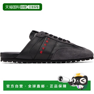 1h可退 香港直邮Marni 玛尼 男士 黑色 Softy Soccer Slip-on 运