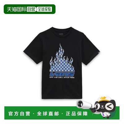 1h可退 香港直邮Vans 范斯 女童 reflective 棋盘格纹火焰T恤童装